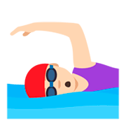 🏊🏻‍♀️ Emoji Mulher Nadando: Pele Clara na JoyPixels 4.0.