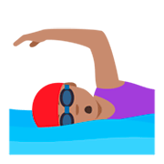 🏊🏽‍♀️ Emoji Mulher Nadando: Pele Morena na JoyPixels 4.0.