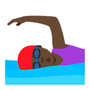 🏊🏿‍♀️ Emoji Mujer Nadando: Tono De Piel Oscuro en JoyPixels 4.0.