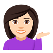 💁🏻‍♀️ Emoji Mulher Com A Palma Virada Para Cima: Pele Clara na JoyPixels 4.0.