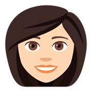 👩🏻 Emoji Frau: helle Hautfarbe JoyPixels 4.0.