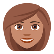 👩🏽 Emoji Frau: mittlere Hautfarbe JoyPixels 4.0.