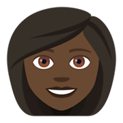 👩🏿 Emoji Mujer: Tono De Piel Oscuro en JoyPixels 4.0.