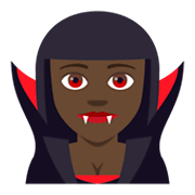 🧛🏿‍♀️ Emoji weiblicher Vampir: dunkle Hautfarbe JoyPixels 4.0.
