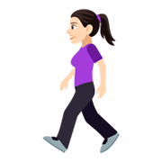 🚶🏻‍♀️ Emoji Fußgängerin: helle Hautfarbe JoyPixels 4.0.