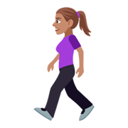 🚶🏽‍♀️ Emoji Mujer Caminando: Tono De Piel Medio en JoyPixels 4.0.