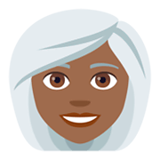 👩🏾‍🦳 Emoji Mujer: Tono De Piel Oscuro Medio Y Pelo Blanco en JoyPixels 4.0.