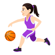 ⛹🏻‍♀️ Emoji Mujer Botando Un Balón: Tono De Piel Claro en JoyPixels 4.0.