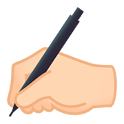 ✍🏻 Emoji Escrevendo à Mão: Pele Clara na JoyPixels 4.0.