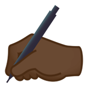 ✍🏿 Emoji schreibende Hand: dunkle Hautfarbe JoyPixels 4.0.