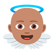 Émoji 👼🏽 Bébé Ange : Peau Légèrement Mate sur JoyPixels 5.0.