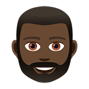🧔🏿 Emoji Mann: dunkle Hautfarbe, Bart JoyPixels 5.0.