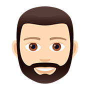 Emoji 🧔🏻 Uomo Con La Barba: Carnagione Chiara su JoyPixels 5.0.