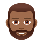 🧔🏾 Emoji Persona Con Barba: Tono De Piel Oscuro Medio en JoyPixels 5.0.