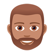 🧔🏽 Emoji Mann: mittlere Hautfarbe, Bart JoyPixels 5.0.