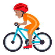 Émoji 🚴🏽 Cycliste : Peau Légèrement Mate sur JoyPixels 5.0.