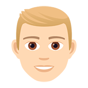 👱🏻‍♂️ Emoji Mann: helle Hautfarbe, blond JoyPixels 5.0.