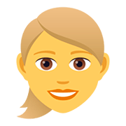 👱‍♀️ Emoji Mulher: Cabelo Loiro na JoyPixels 5.0.