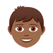 Emoji 👦🏾 Bambino: Carnagione Abbastanza Scura su JoyPixels 5.0.