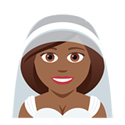 👰🏾 Emoji Person mit Schleier: mitteldunkle Hautfarbe JoyPixels 5.0.