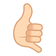 Emoji 🤙🏻 Mano Con Gesto Di Chiamata: Carnagione Chiara su JoyPixels 5.0.