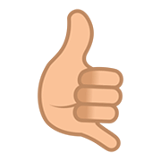Emoji 🤙🏼 Mano Con Gesto Di Chiamata: Carnagione Abbastanza Chiara su JoyPixels 5.0.