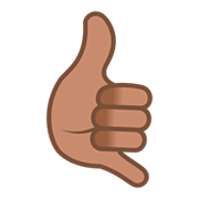 🤙🏽 Emoji Sinal «me Liga»: Pele Morena na JoyPixels 5.0.
