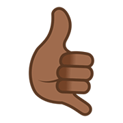 🤙🏾 Emoji Mano Haciendo El Gesto De Llamar: Tono De Piel Oscuro Medio en JoyPixels 5.0.