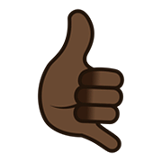 Emoji 🤙🏿 Mano Con Gesto Di Chiamata: Carnagione Scura su JoyPixels 5.0.