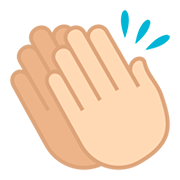 👏🏻 Emoji klatschende Hände: helle Hautfarbe JoyPixels 5.0.