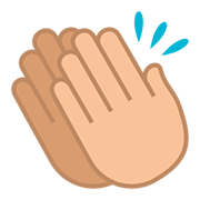 Émoji 👏🏼 Applaudissements : Peau Moyennement Claire sur JoyPixels 5.0.