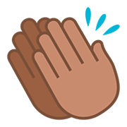 👏🏽 Emoji Mãos Aplaudindo: Pele Morena na JoyPixels 5.0.