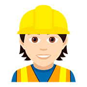 👷🏻 Emoji Bauarbeiter(in): helle Hautfarbe JoyPixels 5.0.