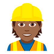 👷🏾 Emoji Trabalhador De Construção Civil: Pele Morena Escura na JoyPixels 5.0.