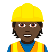 👷🏿 Emoji Bauarbeiter(in): dunkle Hautfarbe JoyPixels 5.0.
