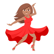 💃🏽 Emoji tanzende Frau: mittlere Hautfarbe JoyPixels 5.0.