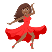 💃🏾 Emoji Mulher Dançando: Pele Morena Escura na JoyPixels 5.0.