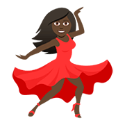 💃🏿 Emoji Mulher Dançando: Pele Escura na JoyPixels 5.0.