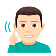🧏🏻‍♂️ Emoji Homem Surdo: Pele Clara na JoyPixels 5.0.