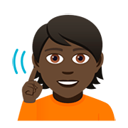 🧏🏿 Emoji gehörlose Person: dunkle Hautfarbe JoyPixels 5.0.
