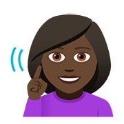 🧏🏿‍♀️ Emoji Mulher Surda: Pele Escura na JoyPixels 5.0.