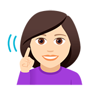 🧏🏻‍♀️ Emoji gehörlose Frau: helle Hautfarbe JoyPixels 5.0.