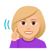 🧏🏼‍♀️ Emoji Mulher Surda: Pele Morena Clara na JoyPixels 5.0.