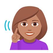 🧏🏽‍♀️ Emoji Mujer Sorda: Tono De Piel Medio en JoyPixels 5.0.
