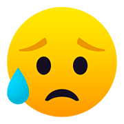 Emoji 😥 Faccina Delusa Ma Sollevata su JoyPixels 5.0.