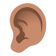 Emoji 👂🏽 Orecchio: Carnagione Olivastra su JoyPixels 5.0.