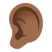 👂🏾 Emoji Oreja: Tono De Piel Oscuro Medio en JoyPixels 5.0.