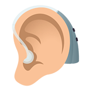 🦻🏼 Emoji Ohr mit Hörhilfe: mittelhelle Hautfarbe JoyPixels 5.0.