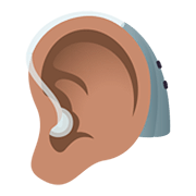 🦻🏽 Emoji Oreja Con Audífono: Tono De Piel Medio en JoyPixels 5.0.