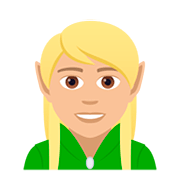🧝🏼 Emoji Elfo: Tono De Piel Claro Medio en JoyPixels 5.0.